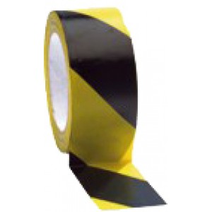 FITA ADESIVA NEGRA/AMARELA PVC 50MMx33MT 